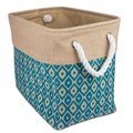 Design Imports Storage Bin, Burlap, Teal CAMZ36055